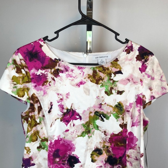 Liz Claiborne textured floral dress with pockets - Picture 5 of 7
